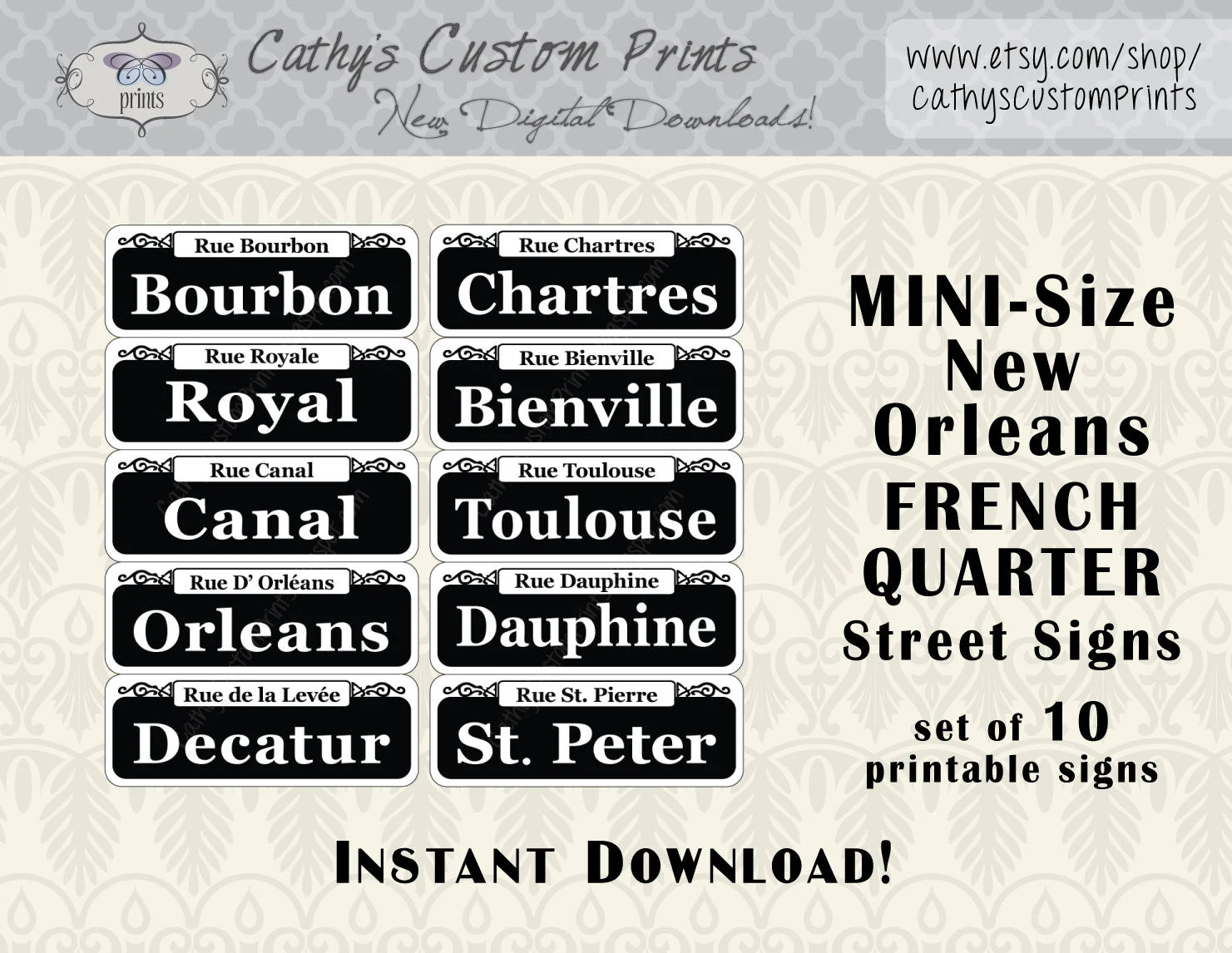 10 MINI New Orleans French Quarter Printable Signs Set Of 10 Printable Bourbon Street Signs Mardi Gras Decor Wedding Decor NOLA Etsy 10 MINI New Orleans French Quarter Printable Signs Set Of 10 Printable Bourbon Street Signs Mardi Gras Decor Wedding Decor NOLA Etsy