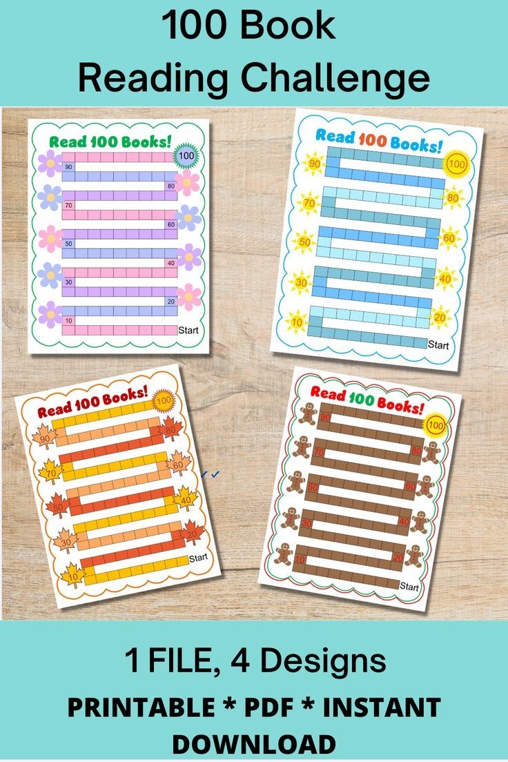 100 Book Tracker Reading Log Printable