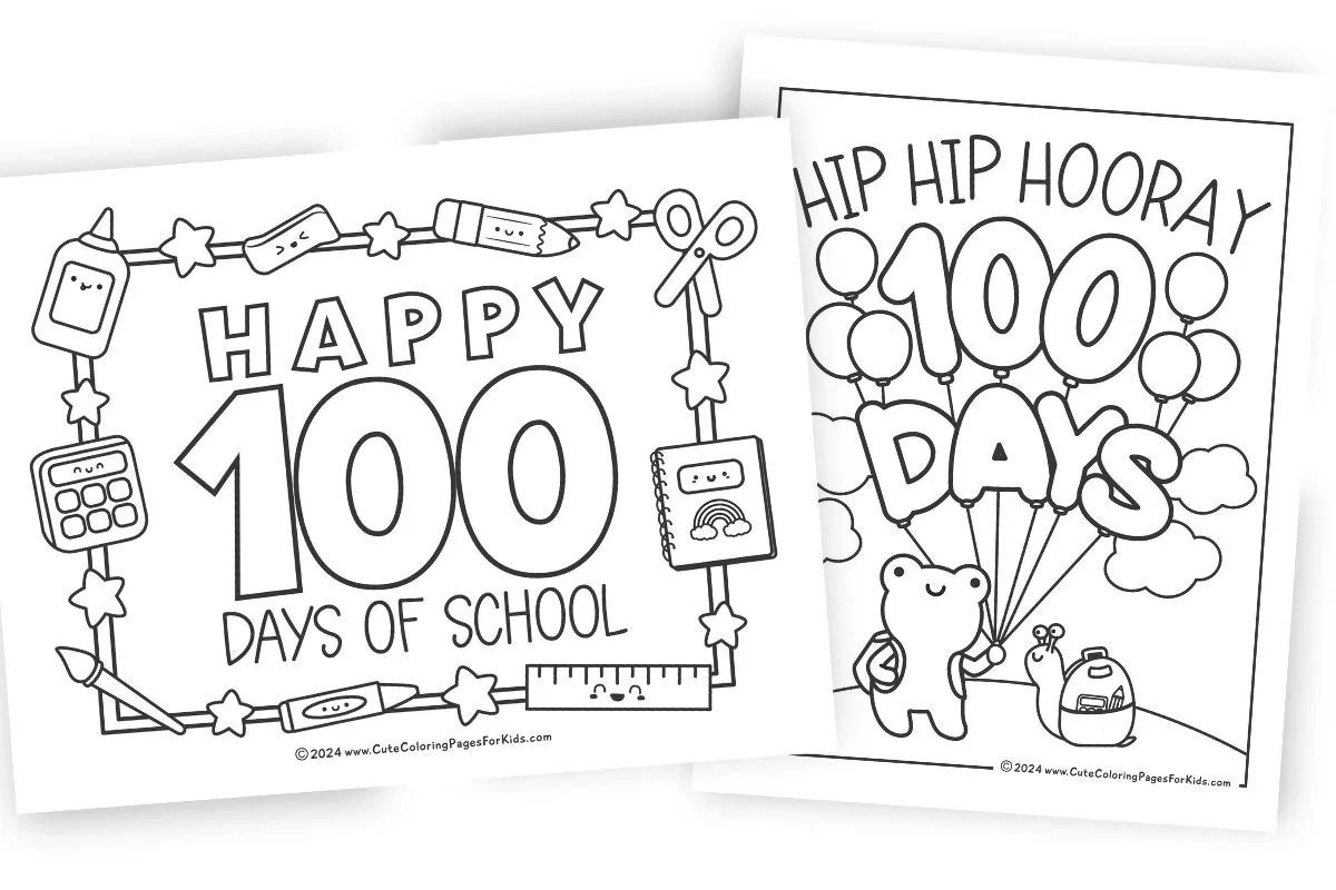 100th Day Of School Coloring Pages Free Printable PDFs Cute 