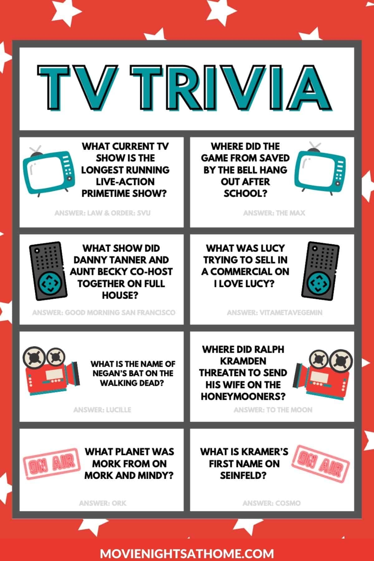 101 Popular TV Trivia Questions amp Answers Hard Easy 