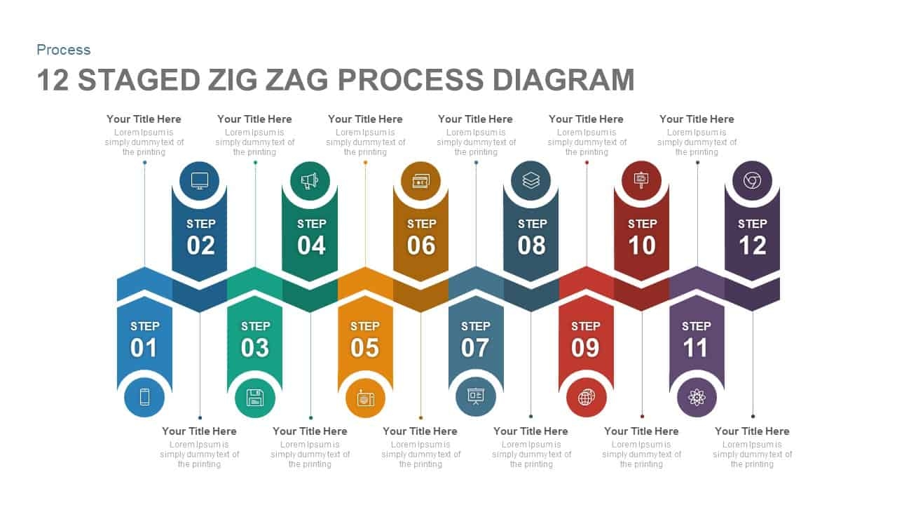 12 Stage Zig Zag Process Diagram Template For PowerPoint amp Google Slides 12 Stage Zig Zag Process Diagram Template For PowerPoint amp Google Slides