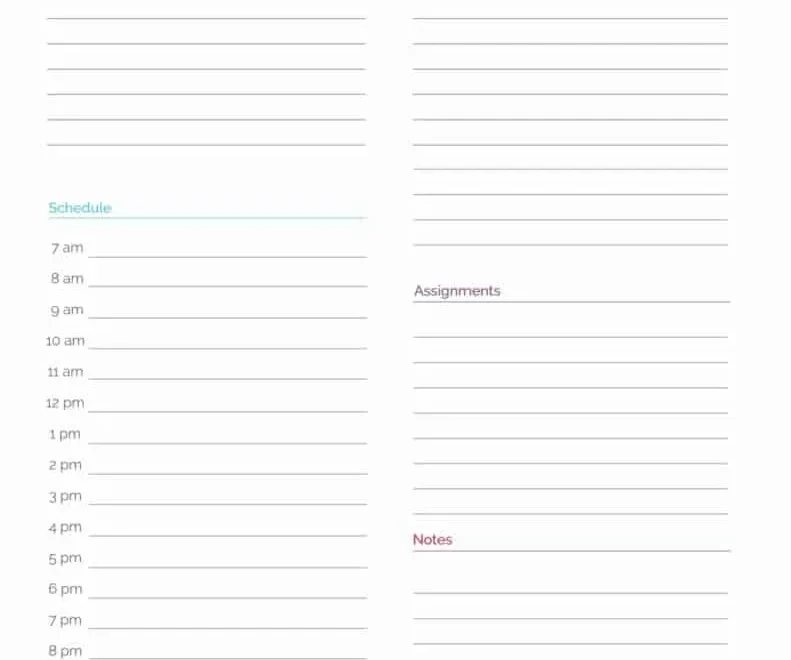 13 Page Student Planner Printable