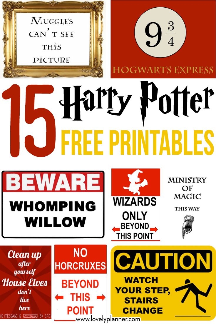 15 Free Harry Potter Party Printables 15 Free Harry Potter Party Printables