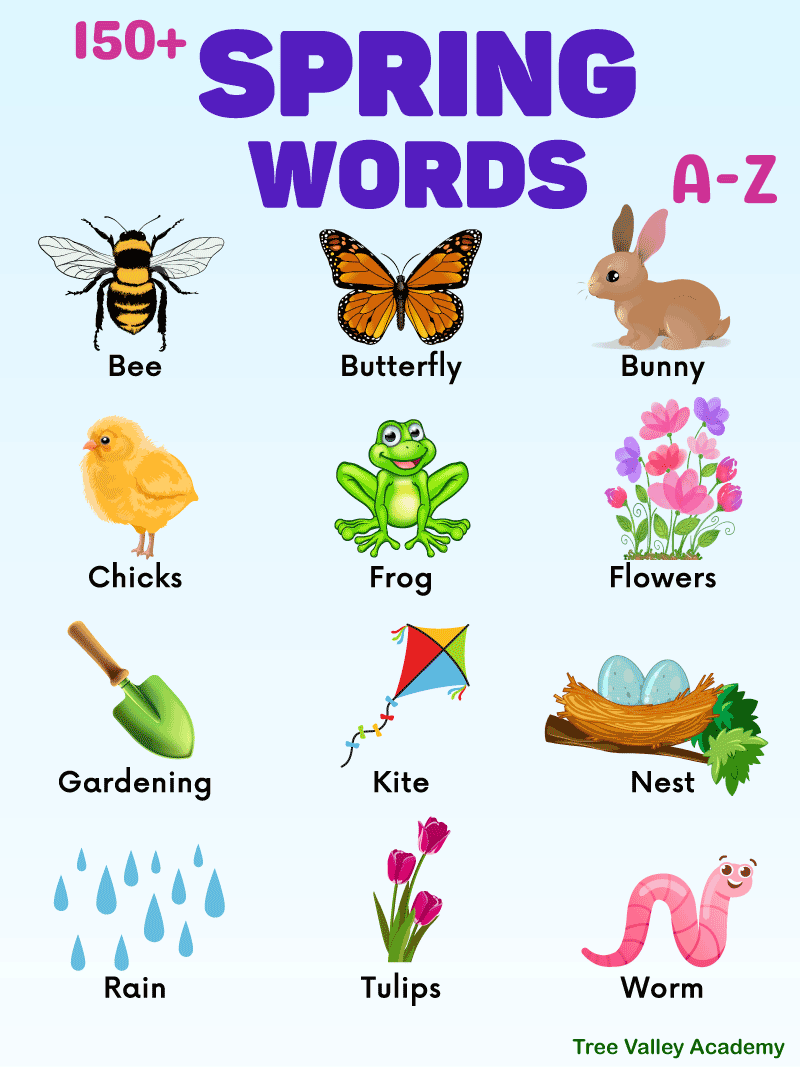 150 Spring Vocabulary Words From A To Z Tree Valley Academy 150 Spring Vocabulary Words From A To Z Tree Valley Academy