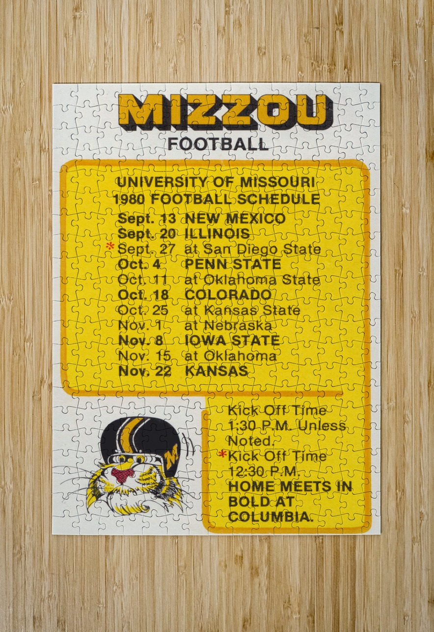 1980 Mizzou Football Pocket Schedule Wall Art By Row One Brand 1980 Mizzou Football Pocket Schedule Wall Art By Row One Brand