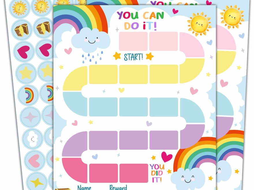 20 Rainbow Reward Chart With 432 Round Stickers Incentive