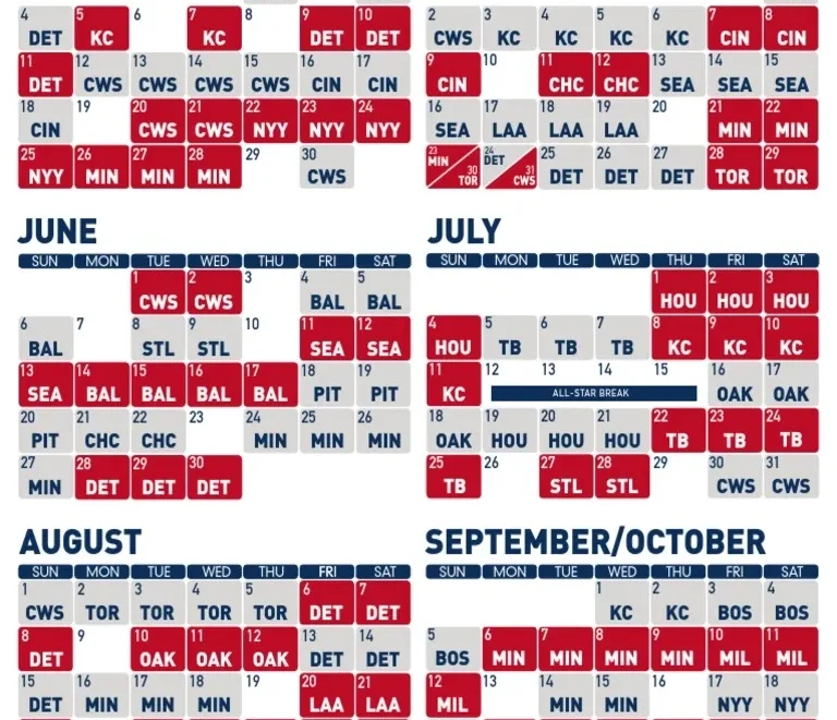 2021 Indians Schedule Printable PDF
