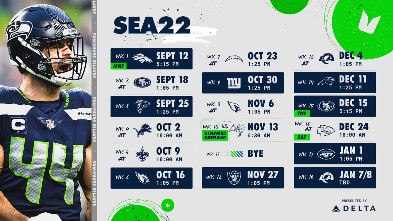 2022 Seattle Seahawks Schedule Complete Schedule Dates Times 2022 Seattle Seahawks Schedule Complete Schedule Dates Times