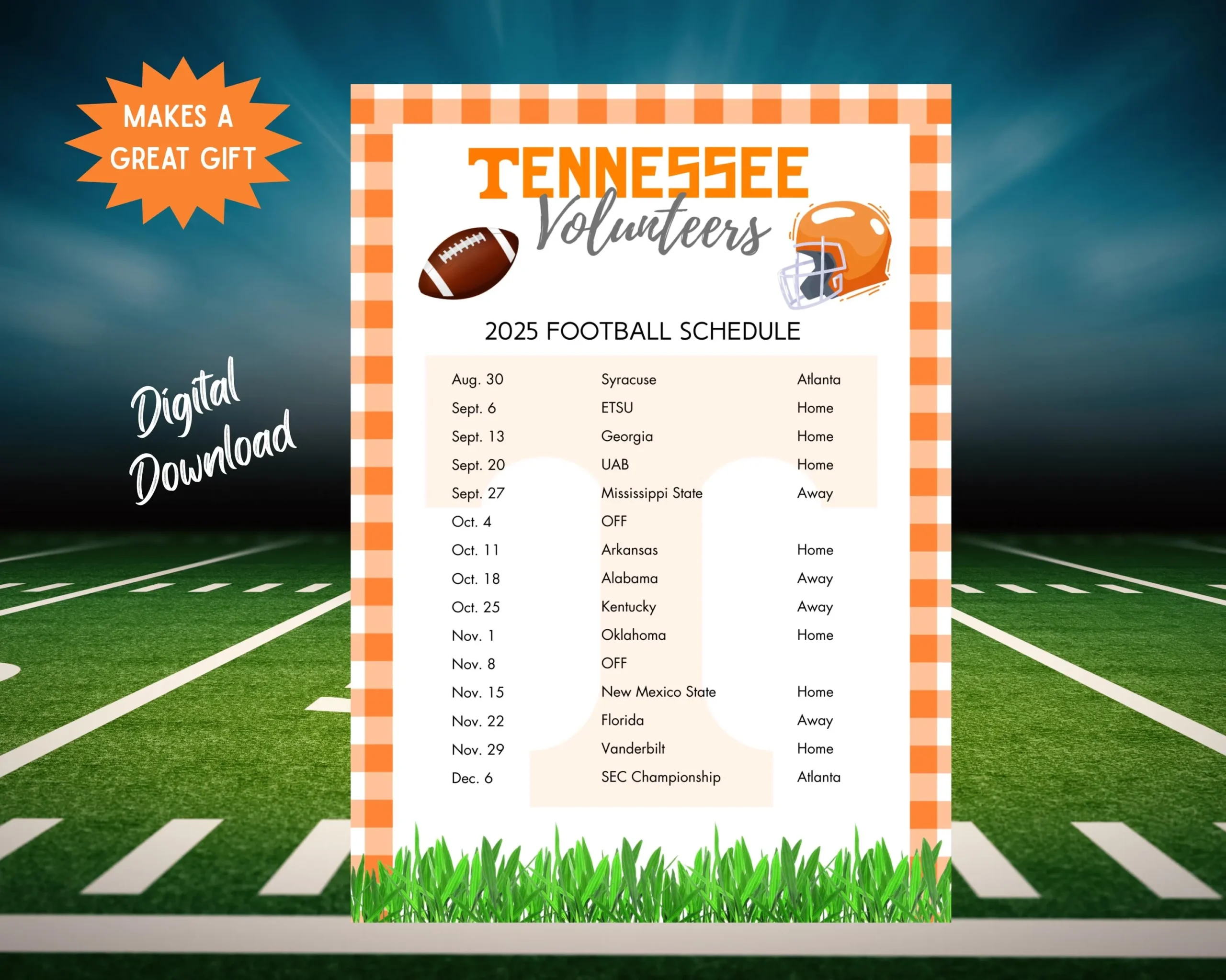 University Of Tennessee Football Schedule Printable