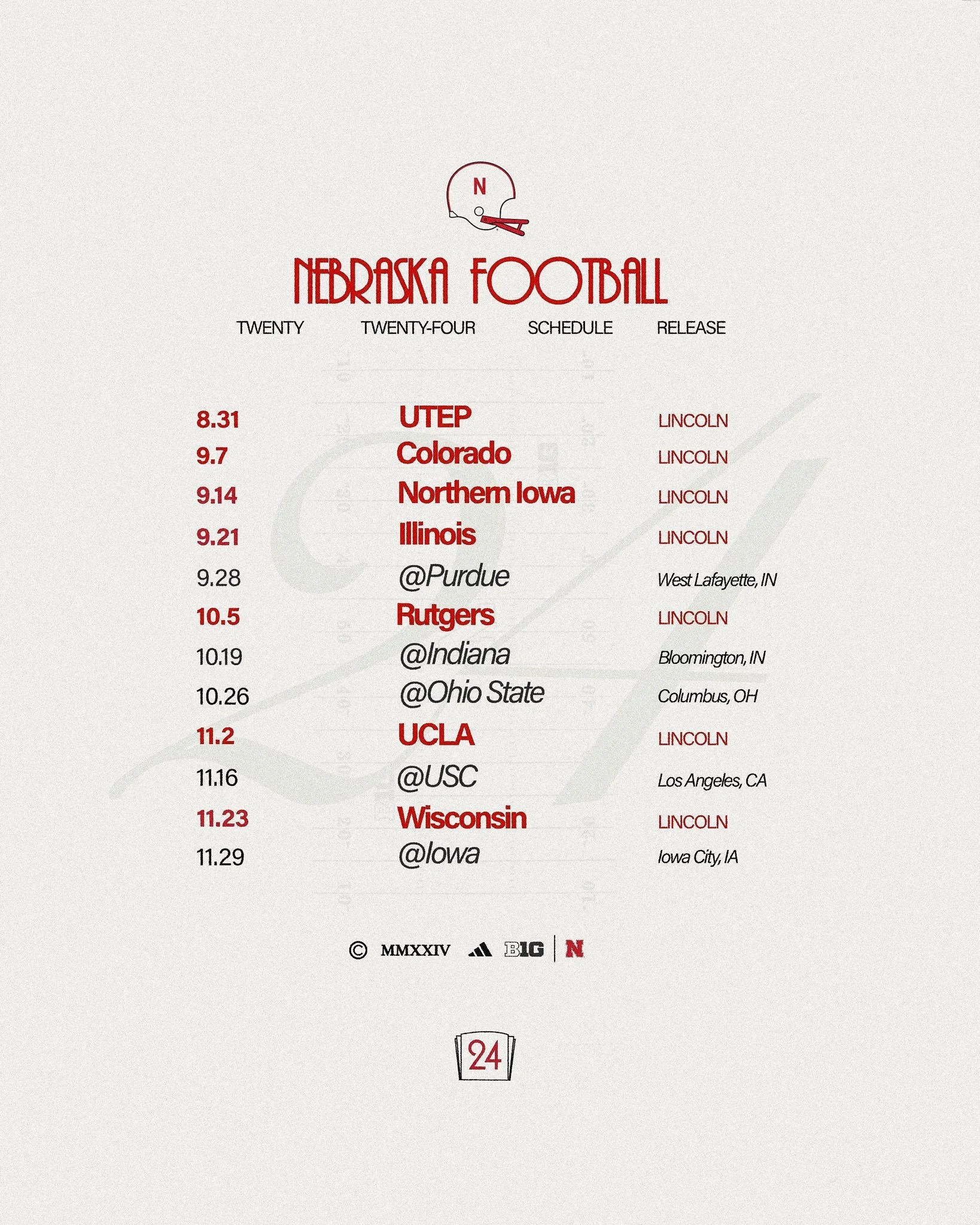 Nebraska Football Schedule 2026 27 Printable Nebraska Football Schedule 2026 27 Printable
