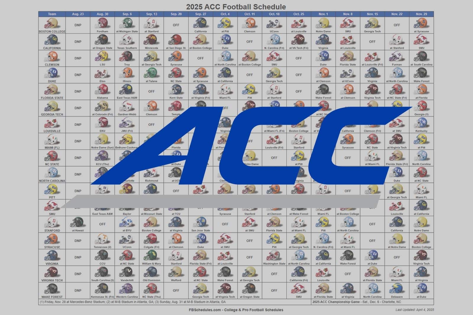 Printable 2026 Nfl Helmet Schedule