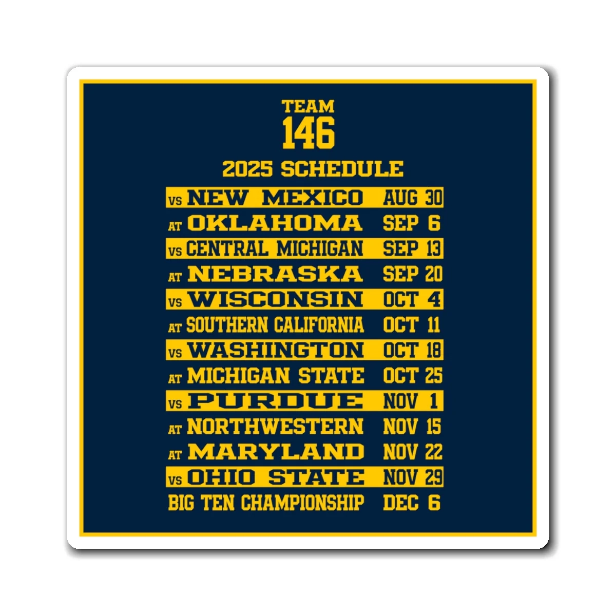 Printable Michigan Football Schedule