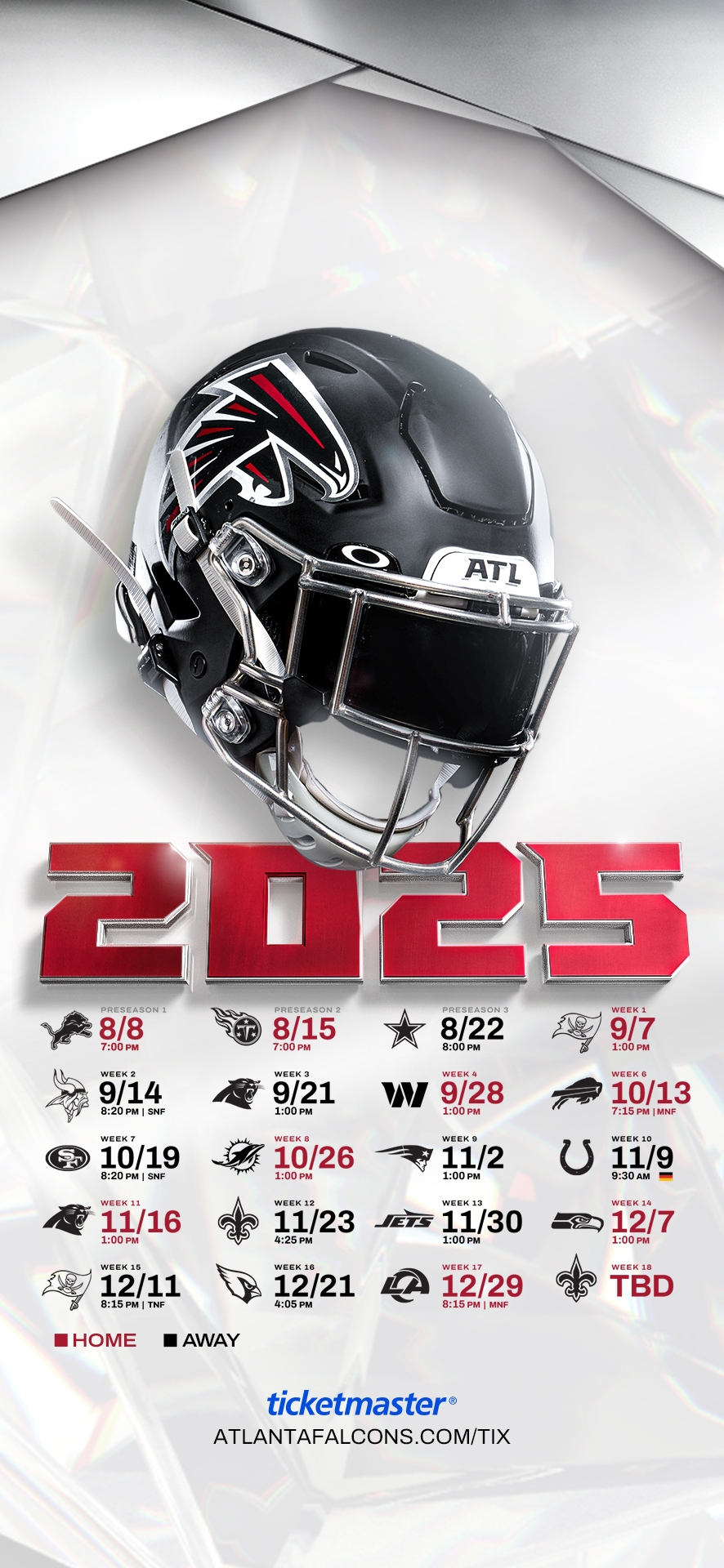 Printable Atlanta Falcons Schedule