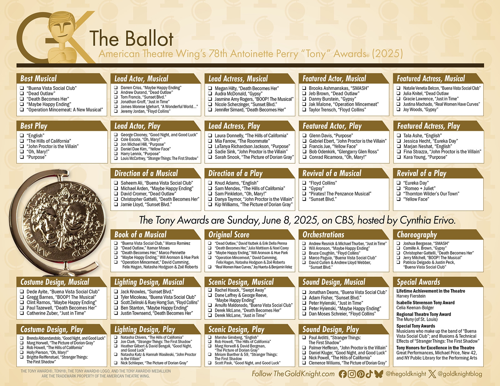 2025 Tony Awards Printable Ballot The Gold Knight Latest 2025 Tony Awards Printable Ballot The Gold Knight Latest