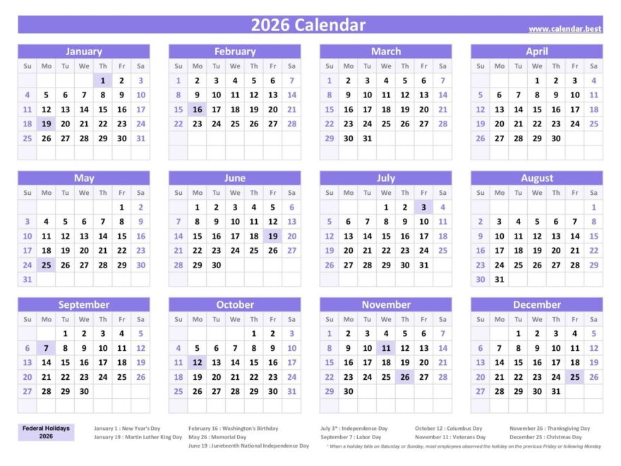 2026 Calendar With Week Numbers