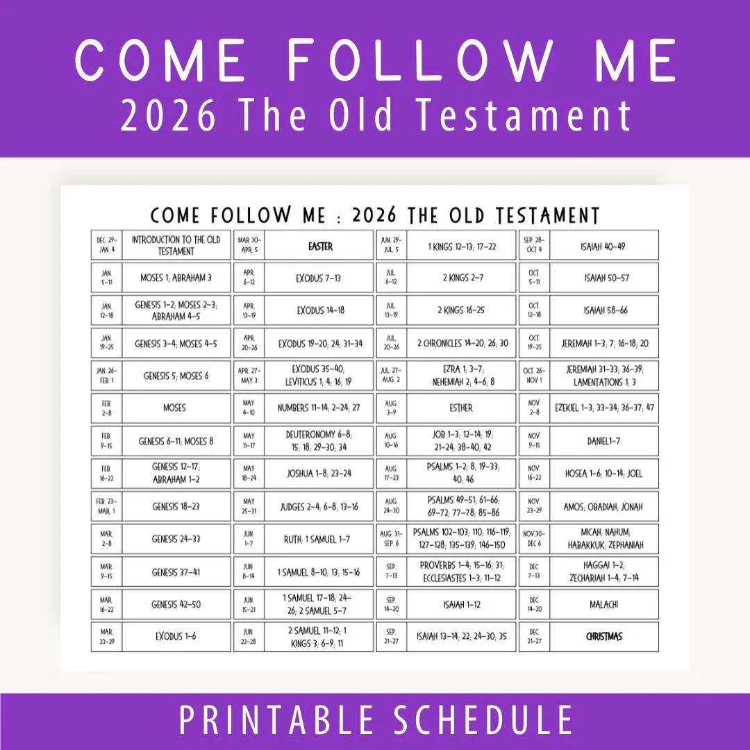 2026 Come Follow Me Old Testament Schedule LDS Old Testament 2026 Come Follow Me Old Testament Schedule LDS Old Testament