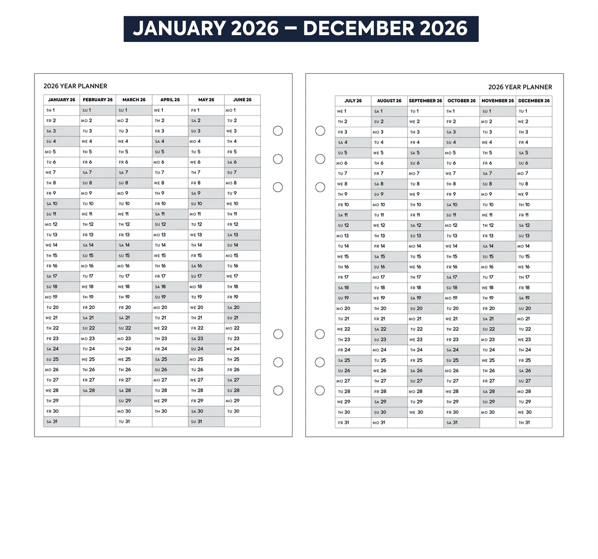 2026 Daily Planner 2026 Monthly Planner AT A GLANCE 2026 Planner 
