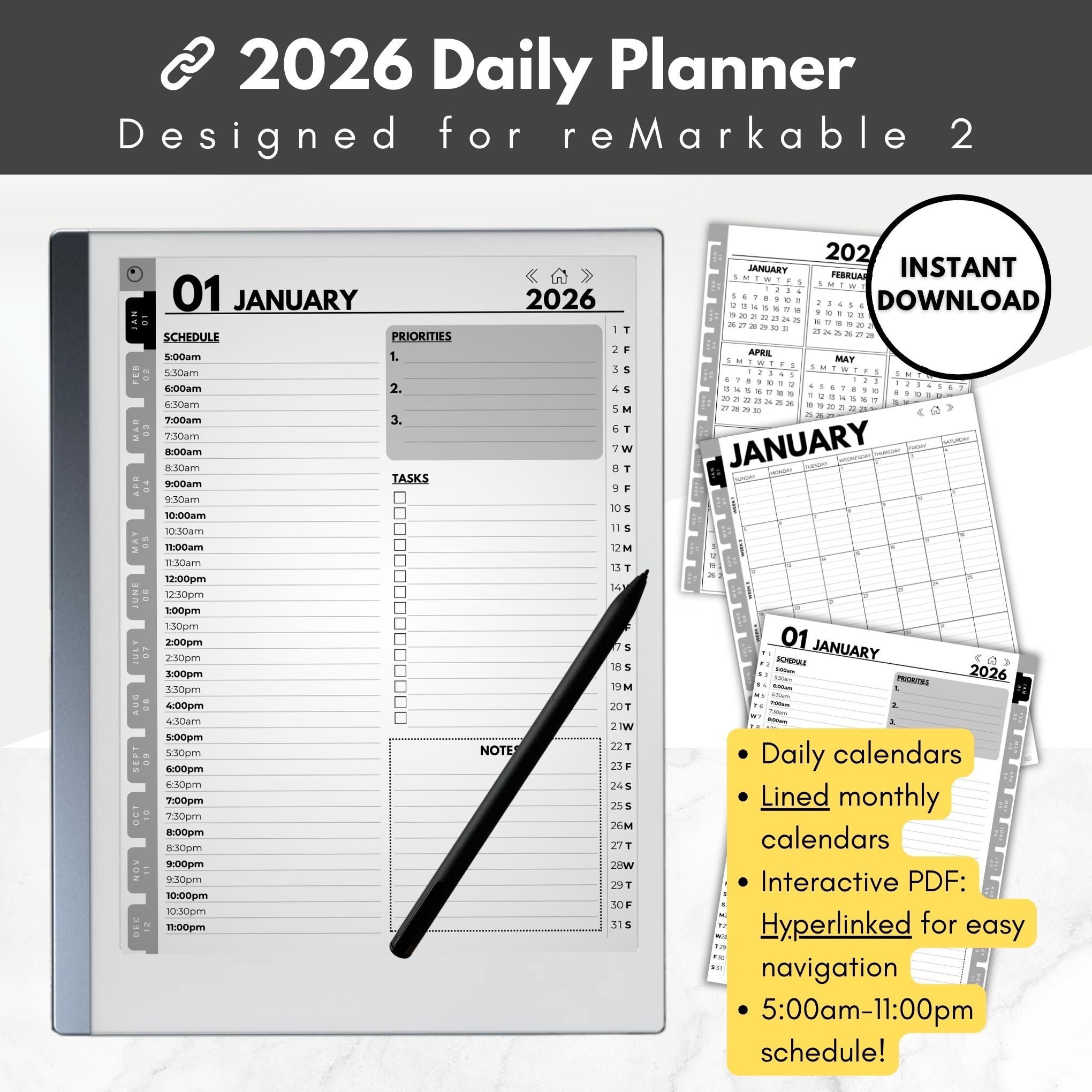 Iheart Organizing Daily Planner Printables 2026