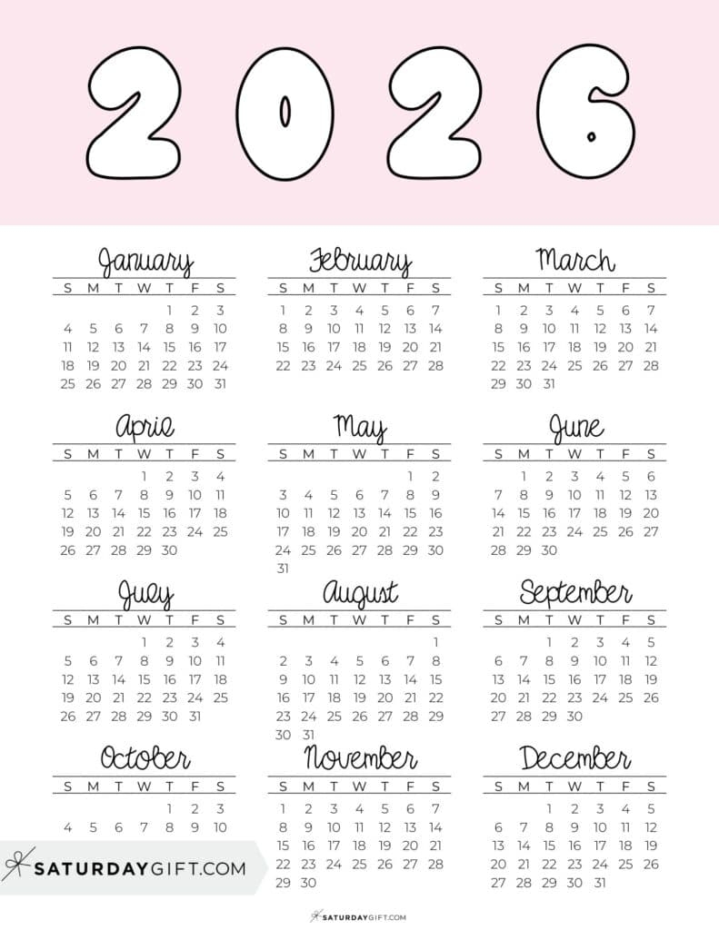Cute Month Planner Printable 2026