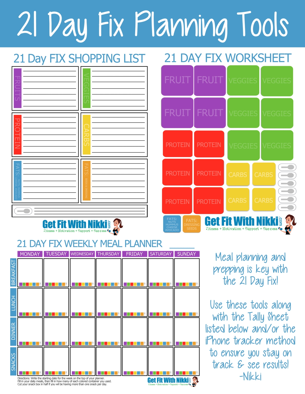 21 Day Fix Printable Meal Planner 21 Day Fix Printable Meal Planner