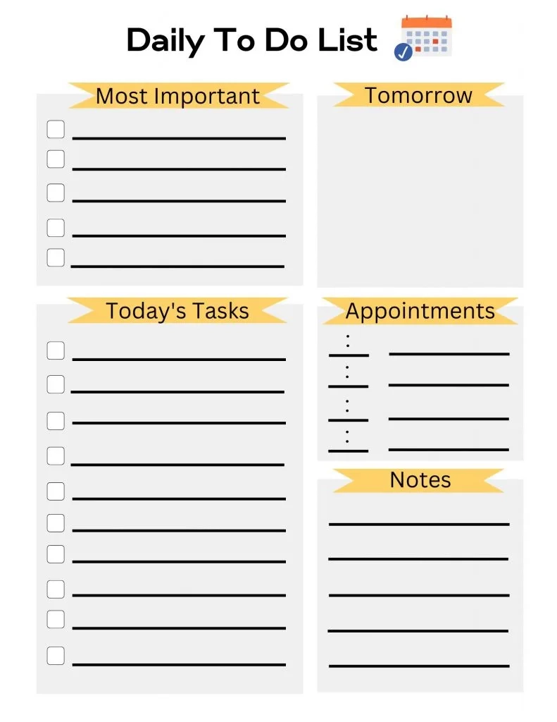 Easy Printable To Do List