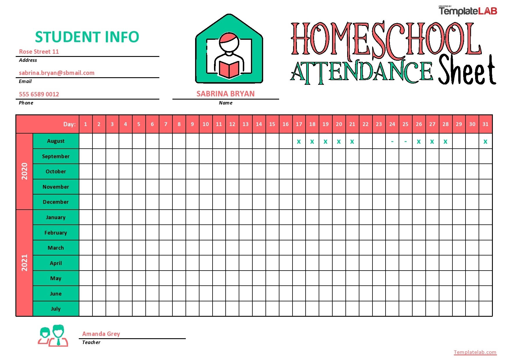 Free Homeschool Printable Attendance Sheets Free Homeschool Printable Attendance Sheets