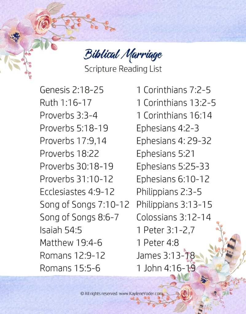 30 day Scripture Study For Biblical Marriage Kaylene Yoder