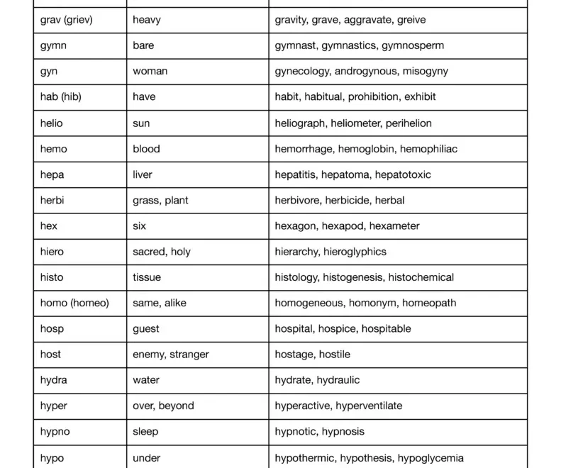 300 Commonly Used Root Words Prefixes amp amp Suffixes Free PDF