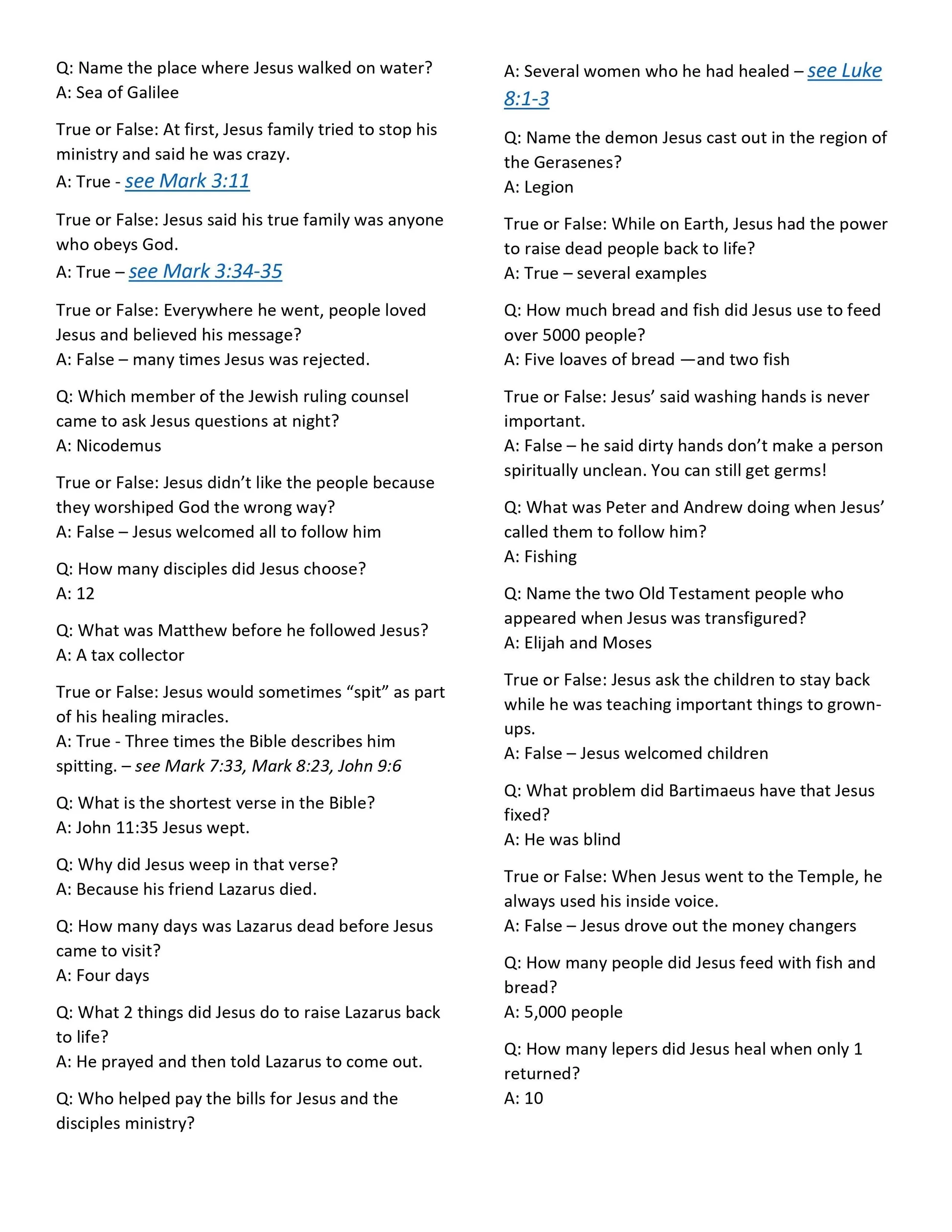 Bible Trivia Questions For Adults Printable