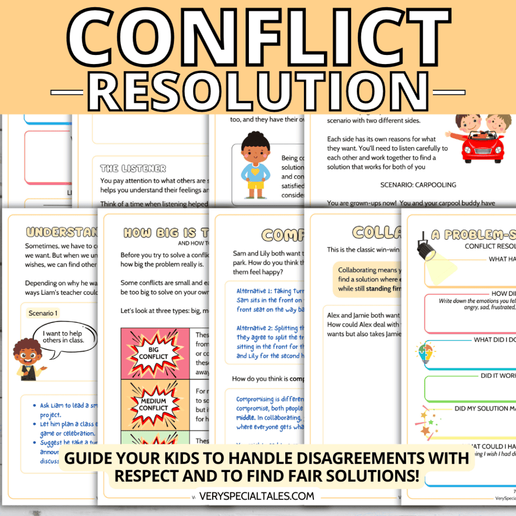 31 Fun Conflict Resolution Activities For Kids Printable PDF Worksheets Games And Activities Very Special Tales