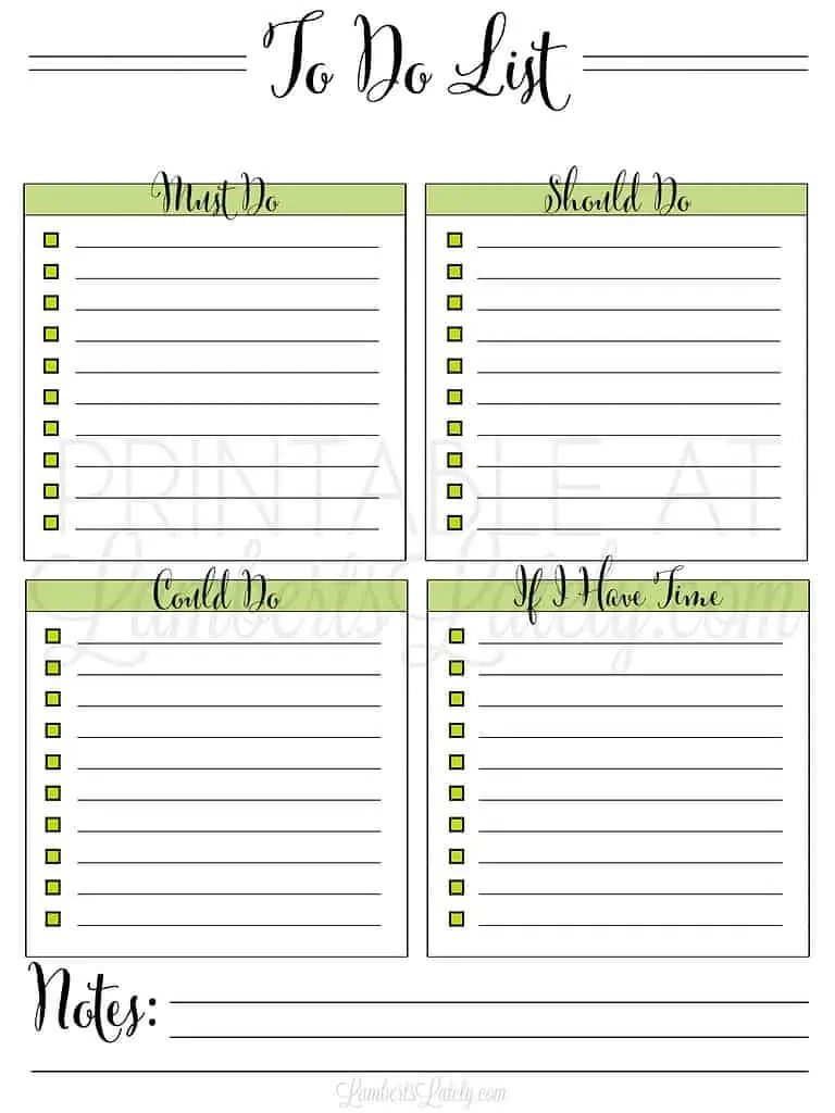 Free To Do List Printables