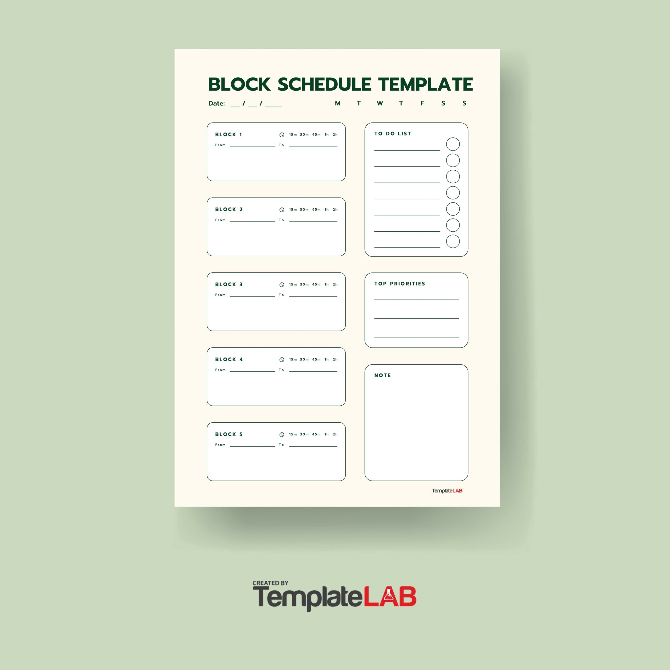Block Schedule Template Calendar Free Printable Block Schedule Template Calendar Free Printable