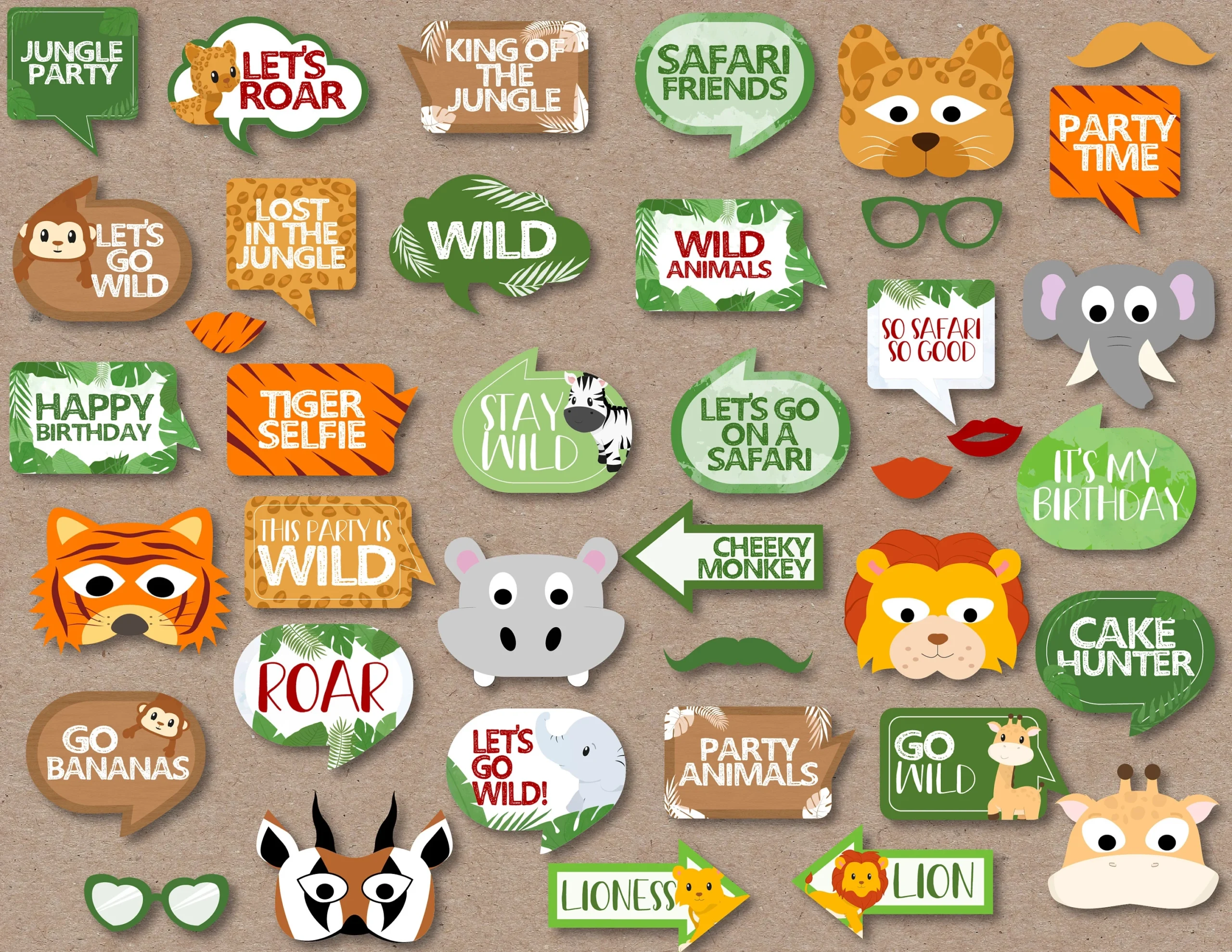 Printable Photo Booth Signs Jungle Printable Photo Booth Signs Jungle