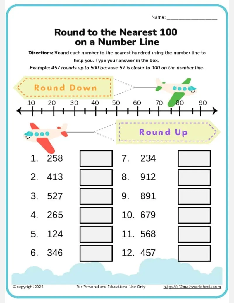 3rd Grade Rounding Numbers Worksheets K12 Math Worksheets