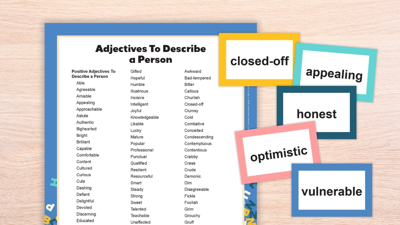 Printable Signs From Adjectives Printable Signs From Adjectives