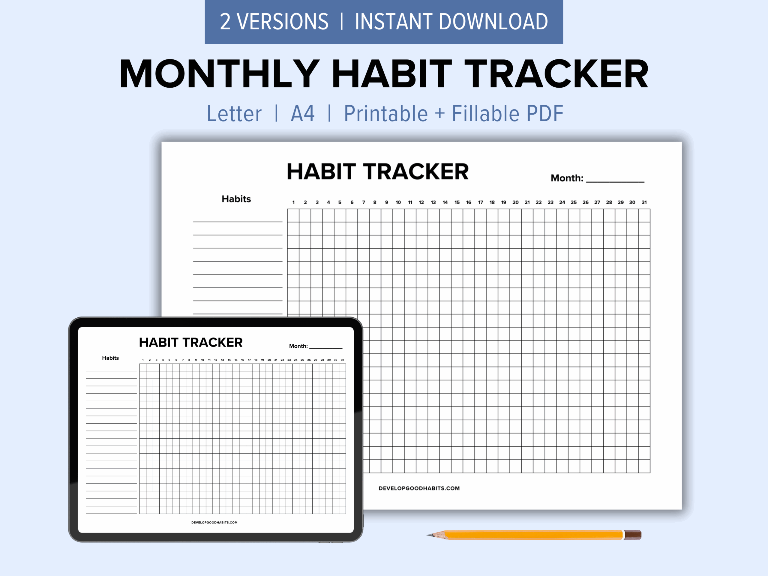 Habit Chart Printable A5