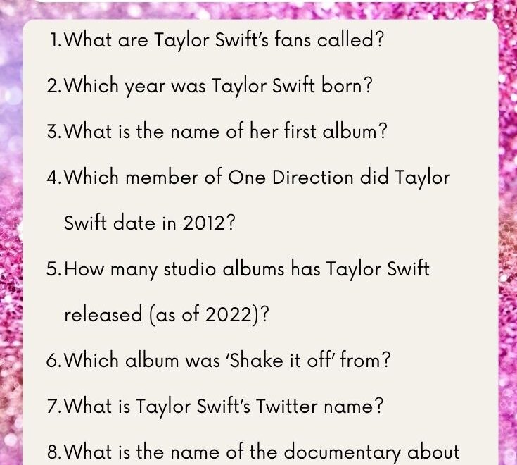 47 Taylor Swift Quiz Questions And Answers