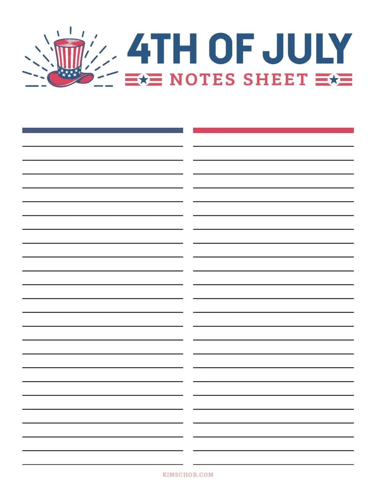 4th Of July Party Planner Printable Kim Schob