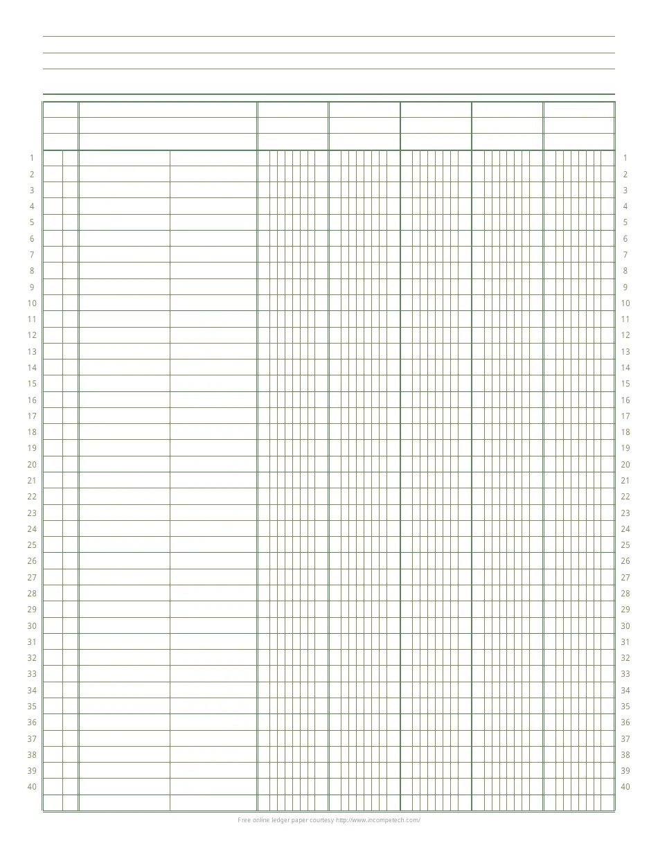 5 column Ledger Paper Template Download Printable PDF Templateroller