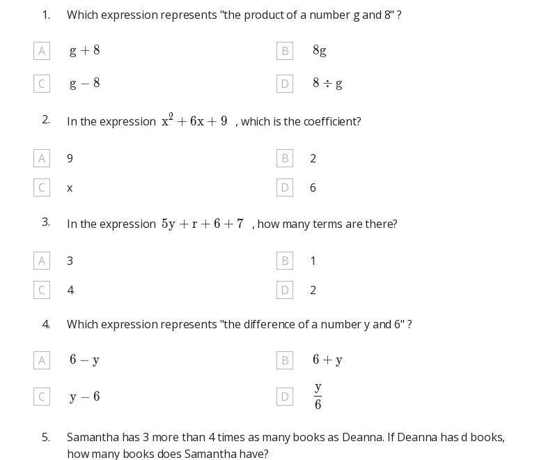 50 Algebra Worksheets For 6th Grade On Quizizz Free amp Printable
