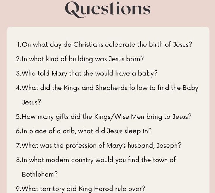 50 Christmas Bible Quiz Questions And Answers