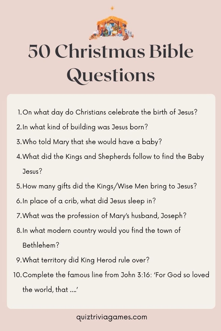 50 Christmas Bible Quiz Questions And Answers