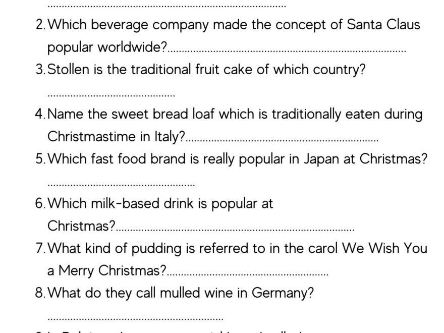 50 Christmas Quiz Questions Printable Picture Rounds 2025