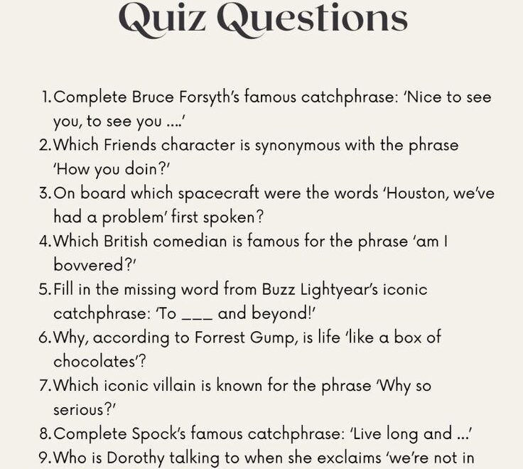 50 Famous Catchphrase Quiz Questions And Answers Catch Phrase