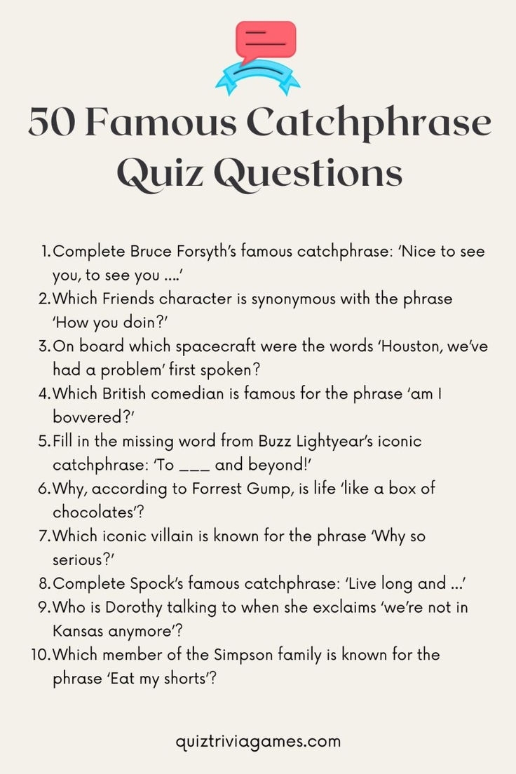 50 Famous Catchphrase Quiz Questions And Answers Catch Phrase 50 Famous Catchphrase Quiz Questions And Answers Catch Phrase