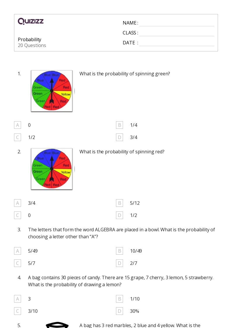 50 Probability Worksheets For 8th Grade On Quizizz Free amp Printable 50 Probability Worksheets For 8th Grade On Quizizz Free amp Printable