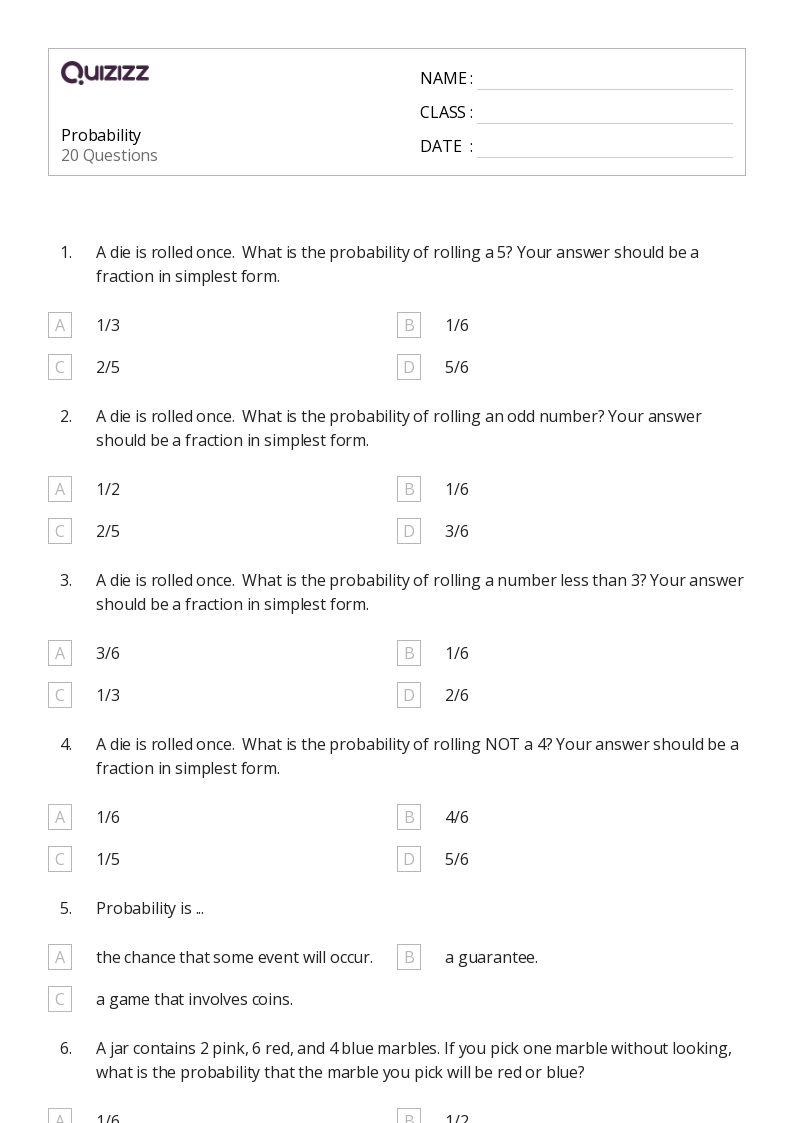 50 Probability Worksheets On Quizizz Free amp Printable 50 Probability Worksheets On Quizizz Free amp Printable