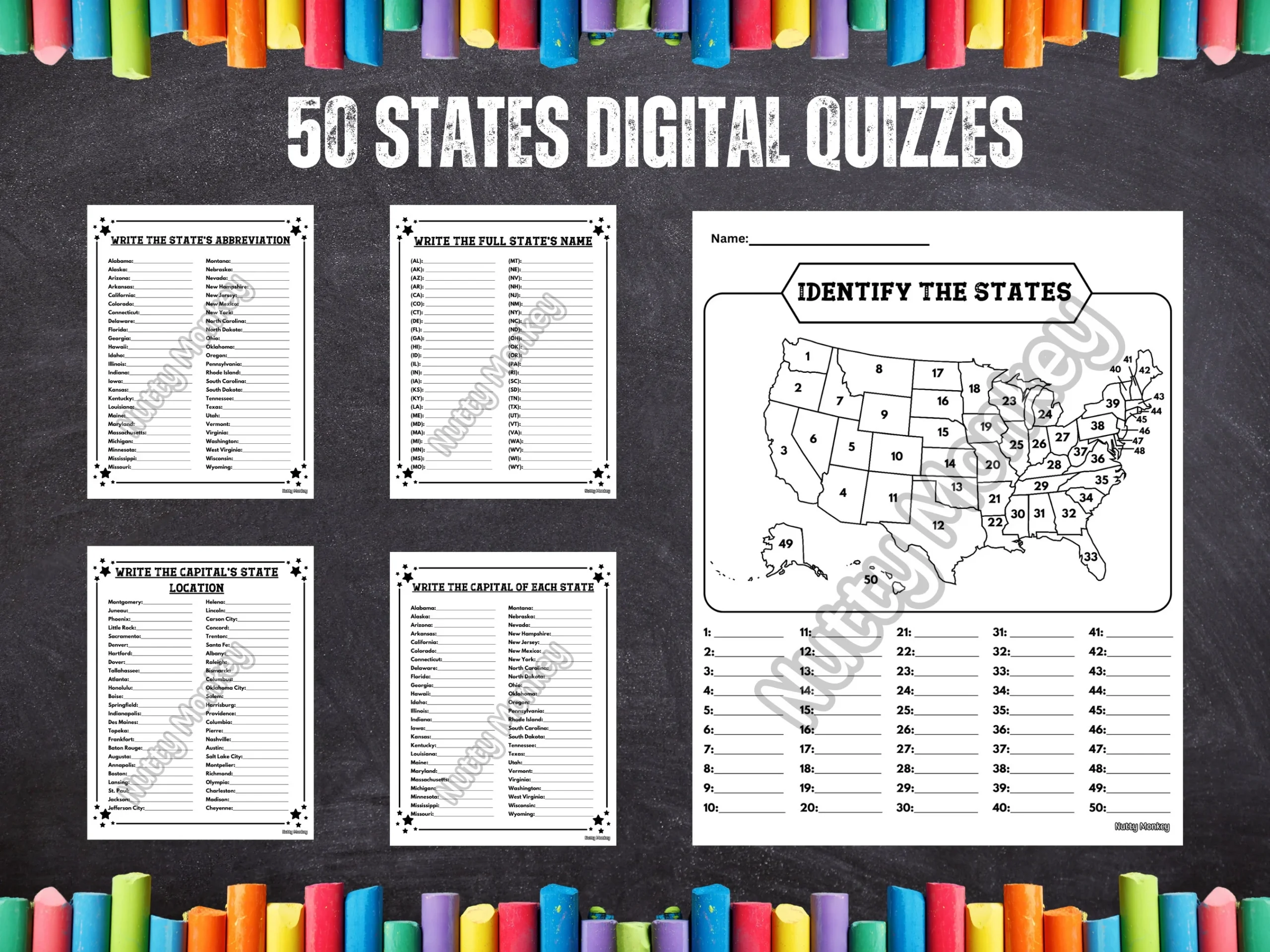 50 States Quiz Printable 50 States Quiz Printable