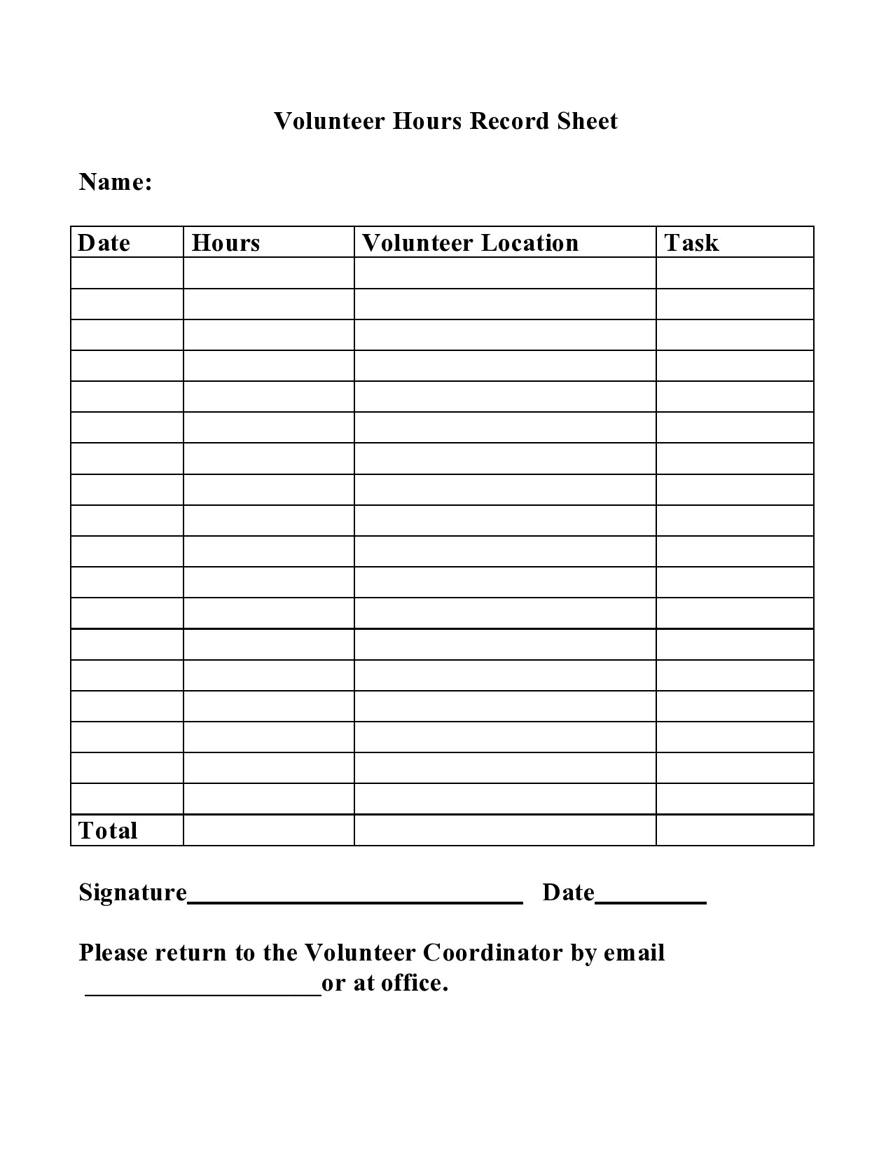 Printable Community Service Log Sheet Printable Community Service Log Sheet