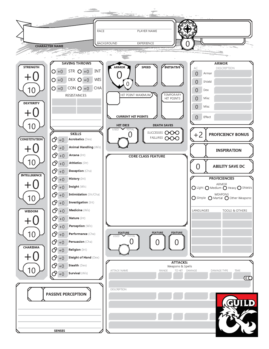 5E Simplified Character Sheet Bundle Dungeon Masters Guild Dungeon Masters Guild